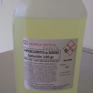 HIPOCLORITO DE SODIO Solución 100 gr bidon x5.5KG