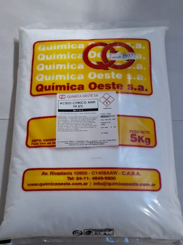 ACIDO CITRICO ANH 99,5% bolsx5KG
